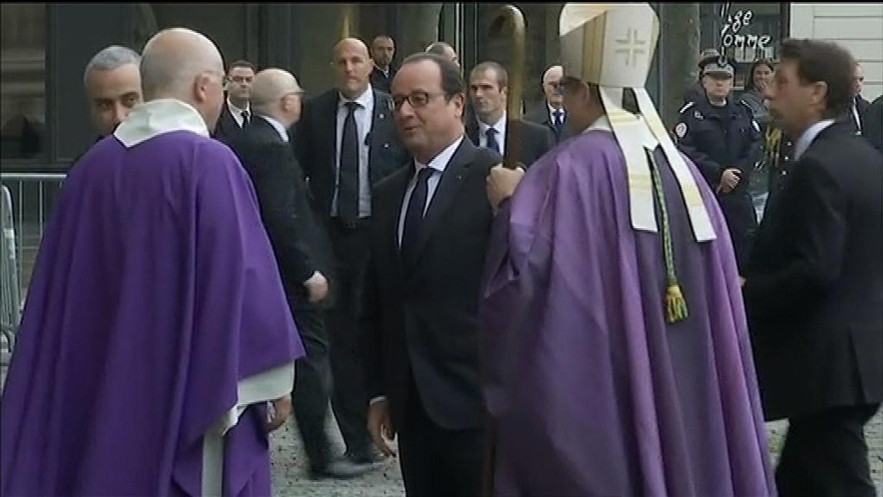 François Hollande aux obsèques de Christophe de Margerie