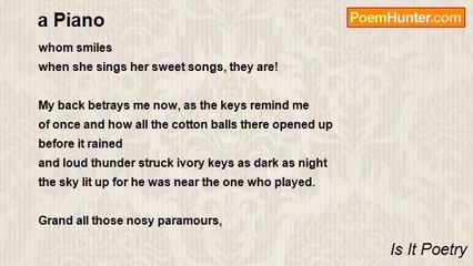 Is It Poetry - a Piano