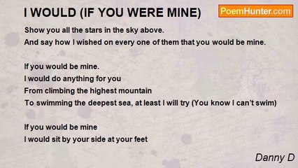 Danny D - I WOULD (IF YOU WERE MINE)