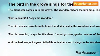 Raj Arumugam - The bird in the grove sings for the Wanderer