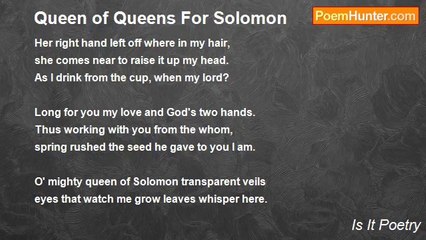 Is It Poetry - Queen of Queens For Solomon