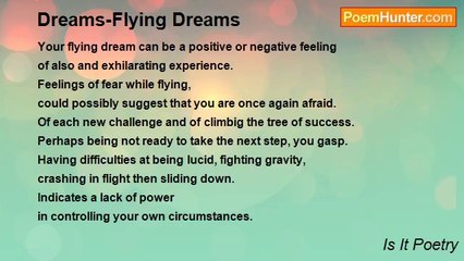 Is It Poetry - Dreams-Flying Dreams