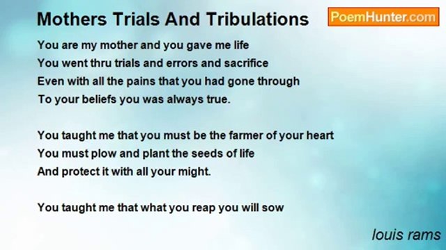 louis rams - Mothers Trials And Tribulations