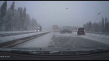 Accident violent sur une route gelée!