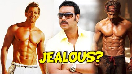 Ajay Devgn Takes  A Dig At Shahrukh Khan And Hrithik Roshan Abs | Action Jackson Trailer Launch
