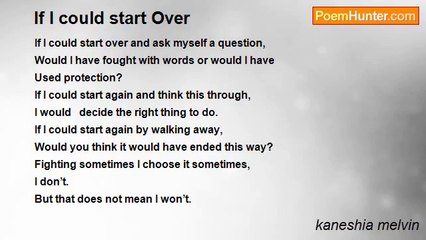 kaneshia melvin - If I could start Over