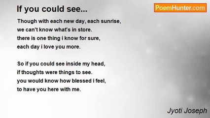 Jyoti Joseph - If you could see...