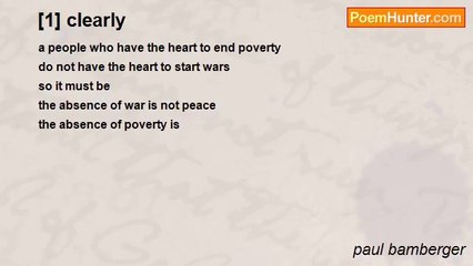 Paul Bamberger on True Peace: Ending Poverty vs. Avoiding War ✨