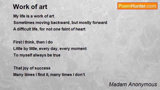 Madam Anonymous - Work of art