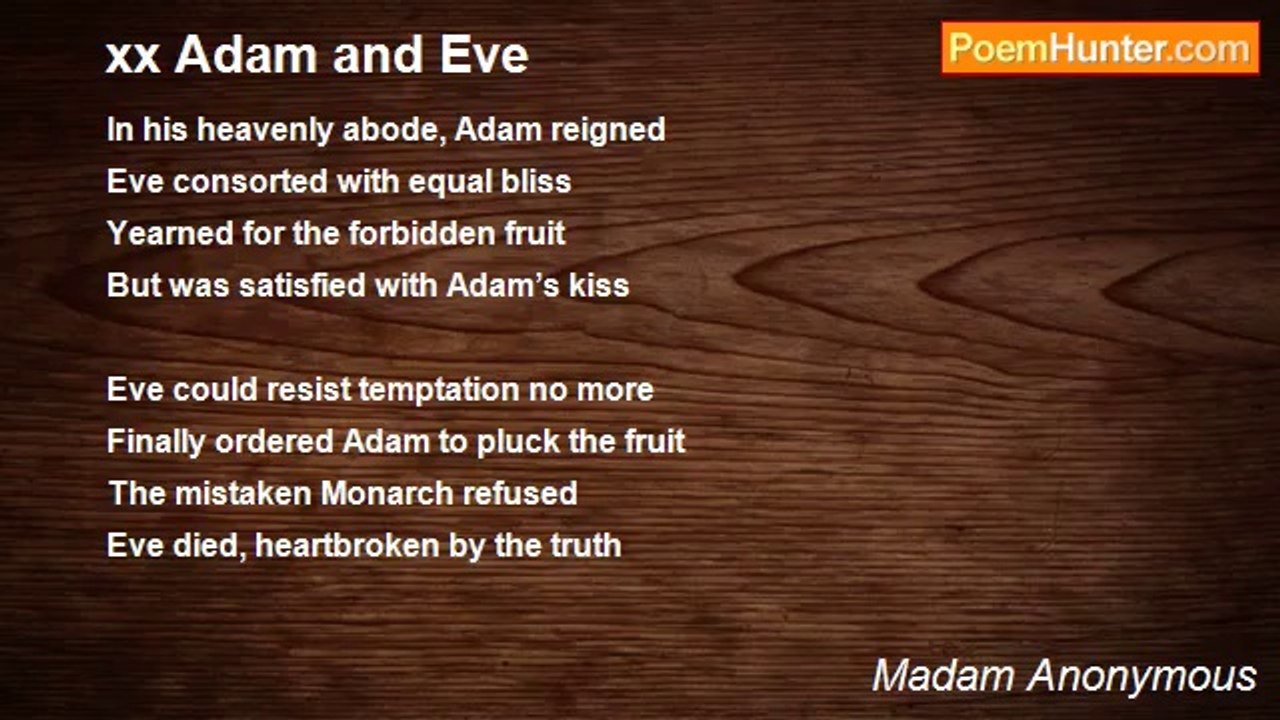Madam Anonymous - xx Adam and Eve