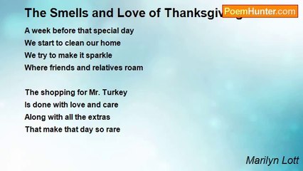 Marilyn Lott - The Smells and Love of Thanksgiving