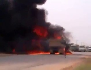 Truck Crash Man Burning Alive