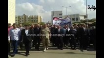 محافظ الدقهلية ورئيس جامعة المنصورة يشاركان فى مظاهرة ضد الإرهاب
