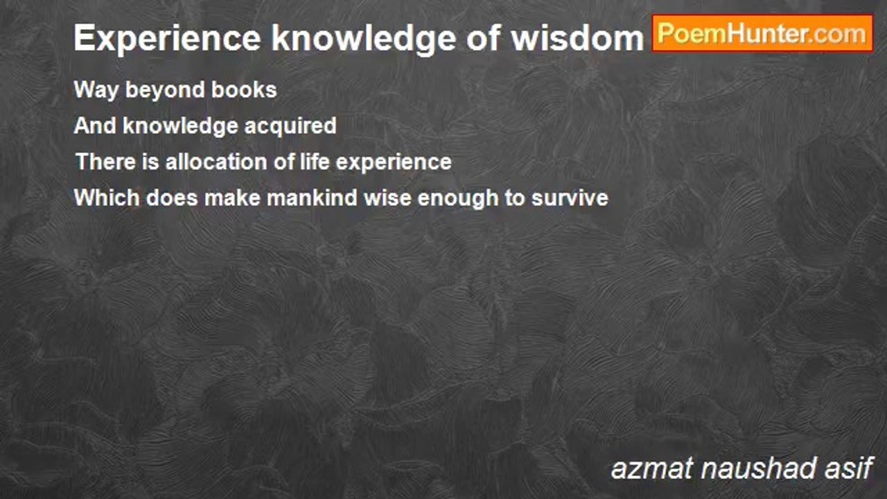 azmat naushad asif - Experience knowledge of wi...