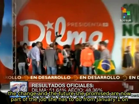 Workers' Party candidate Rousseff re-elected President of Brazil