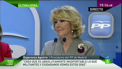 Esperanza Aguirre- -Pido perdón a los madrileños y militantes por el error de confiar en Granados- - laSexta
