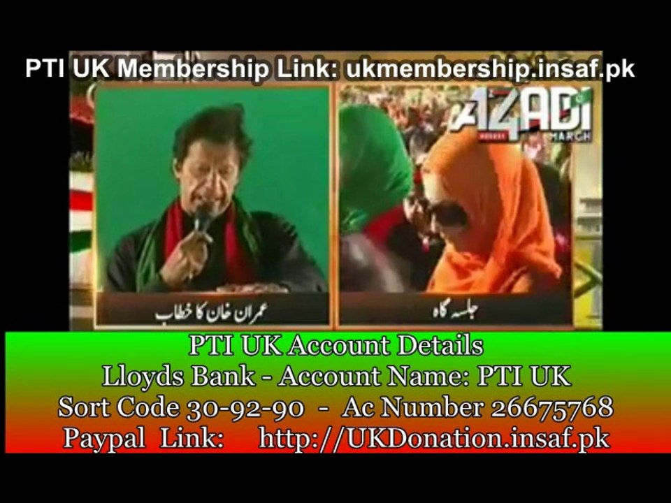 Imran Khan appeals people to fund PTI Dharna