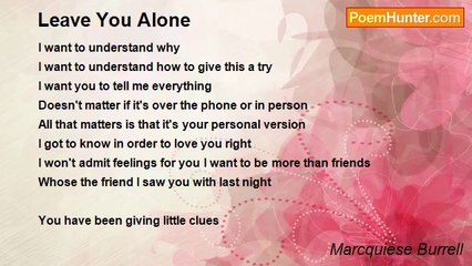 Marcquiese Burrell - Leave You Alone