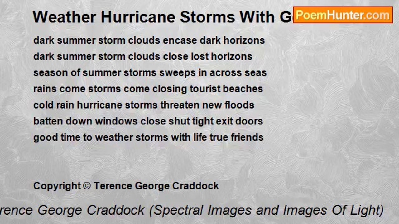 Terence George Craddock (Spectral Images and Images Of Light) - Weather Hurricane Storms With Good Friends