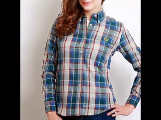 New Womens Plaid Long Sleeve Shirts