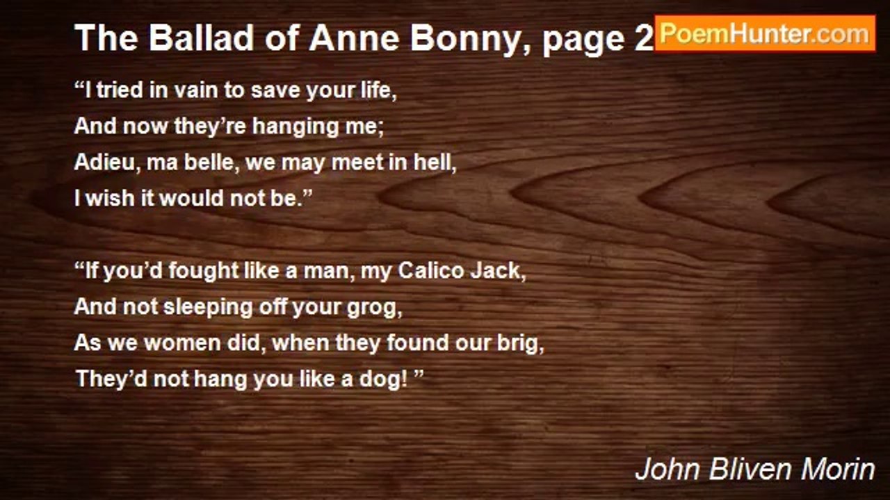 John Bliven Morin - The Ballad of Anne Bonny, page 2 of 2