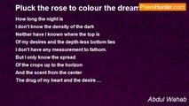 Abdul Wahab - Pluck the rose to colour the dreams