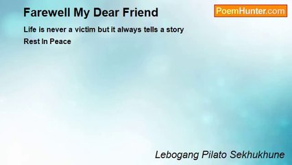 Lebogang Pilato Sekhukhune - Farewell My Dear Friend
