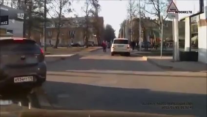 [+18 ~ Sexy Funny Girl]Russian Woman Driver Runs Down Pedestrian... For Walking Too Slow