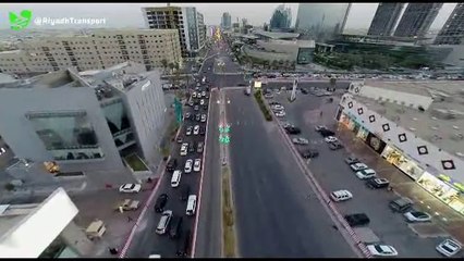Riyadh Metro.Traffic diversions. Aerial photography