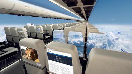 Avion futuriste, sans fenêtres et avec un fuselage invisible (par Centre for Process Innovation (CPI)