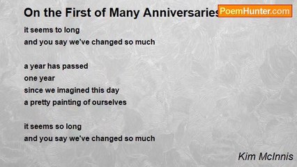 Kim McInnis - On the First of Many Anniversaries
