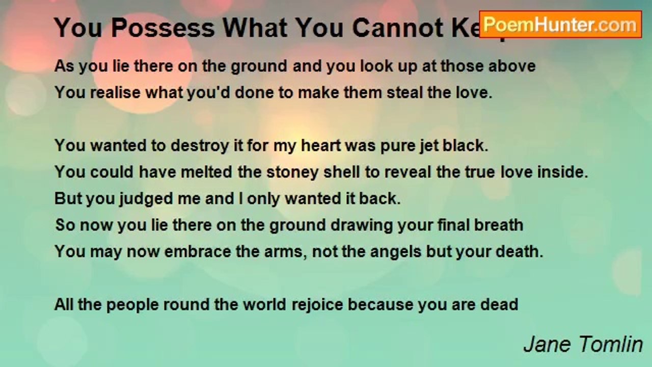 Jane Tomlin - You Possess What You Cannot Keep