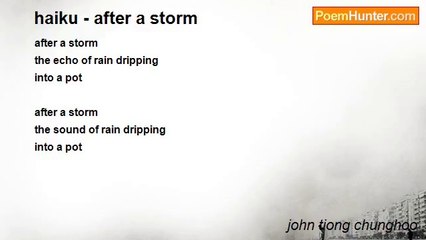 john tiong chunghoo - haiku - after a storm