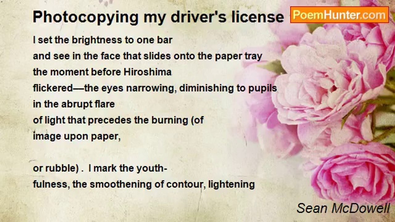 Sean McDowell - Photocopying my driver's license