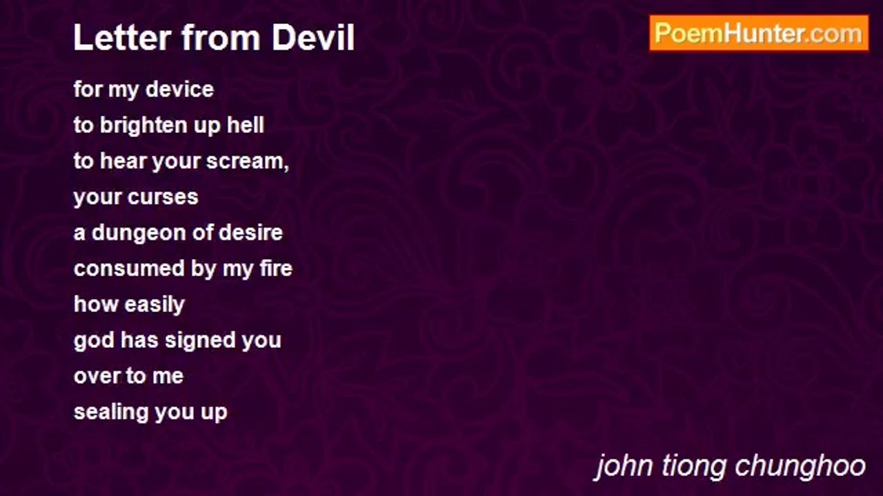 john tiong chunghoo - Letter from Devil