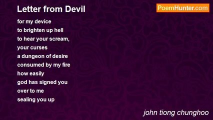 john tiong chunghoo - Letter from Devil