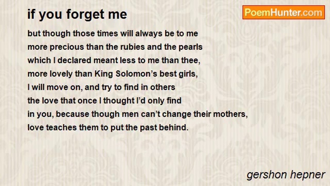 gershon hepner - if you forget me