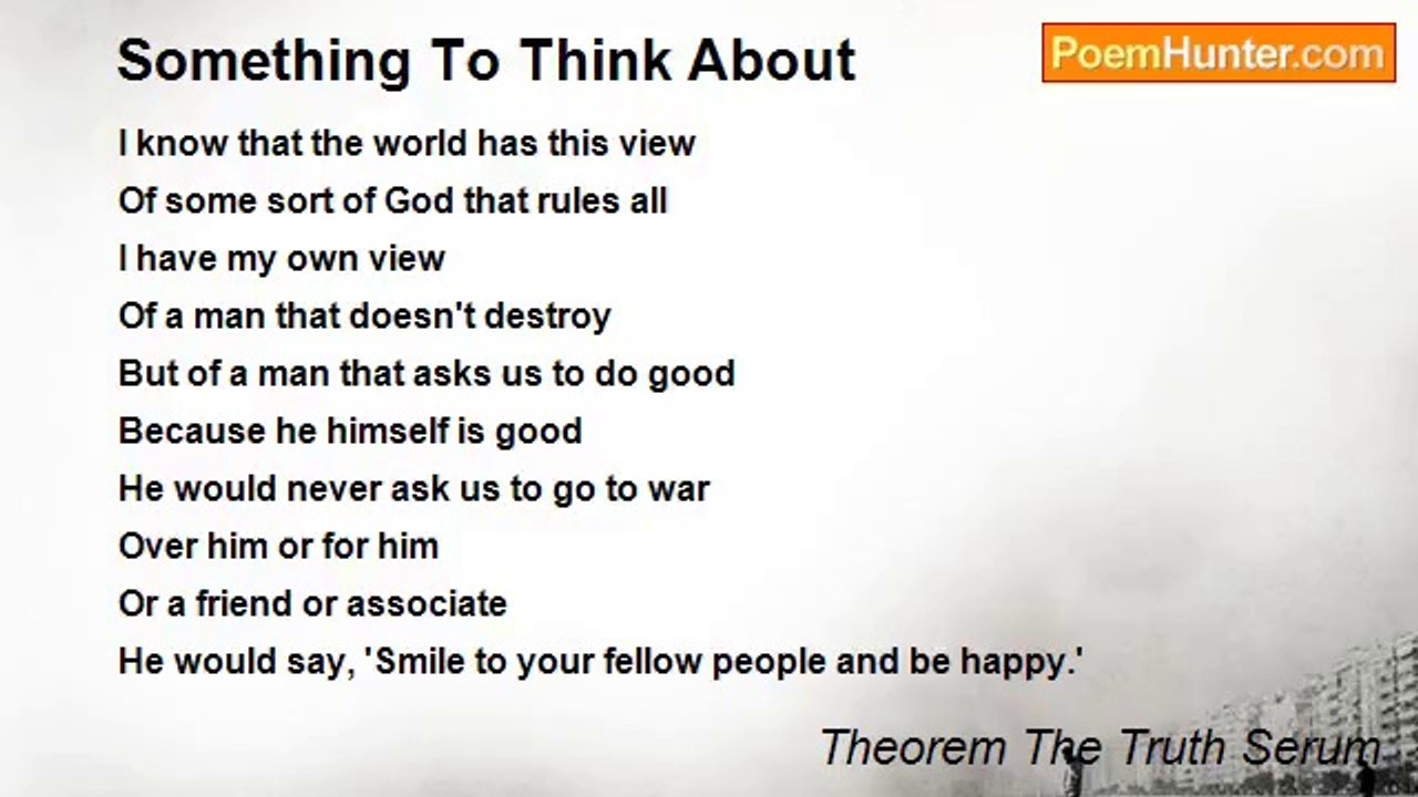 Theorem The Truth Serum - Something To Think About