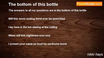 nikki hays - The bottom of this bottle
