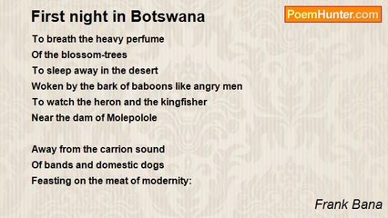 Frank Bana - First night in Botswana