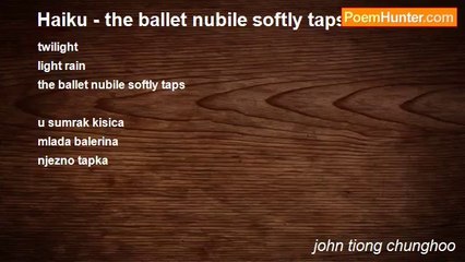john tiong chunghoo - Haiku - the ballet nubile softly taps