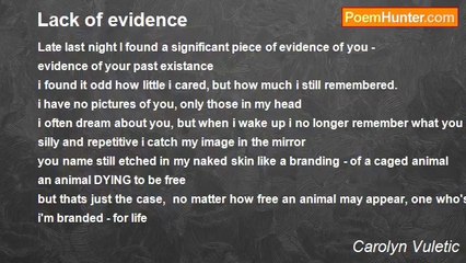 Carolyn Vuletic - Lack of evidence