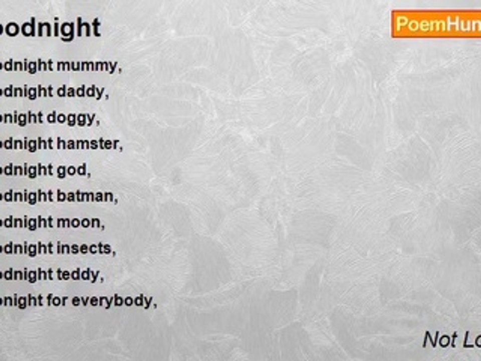 Not Long Left - goodnight