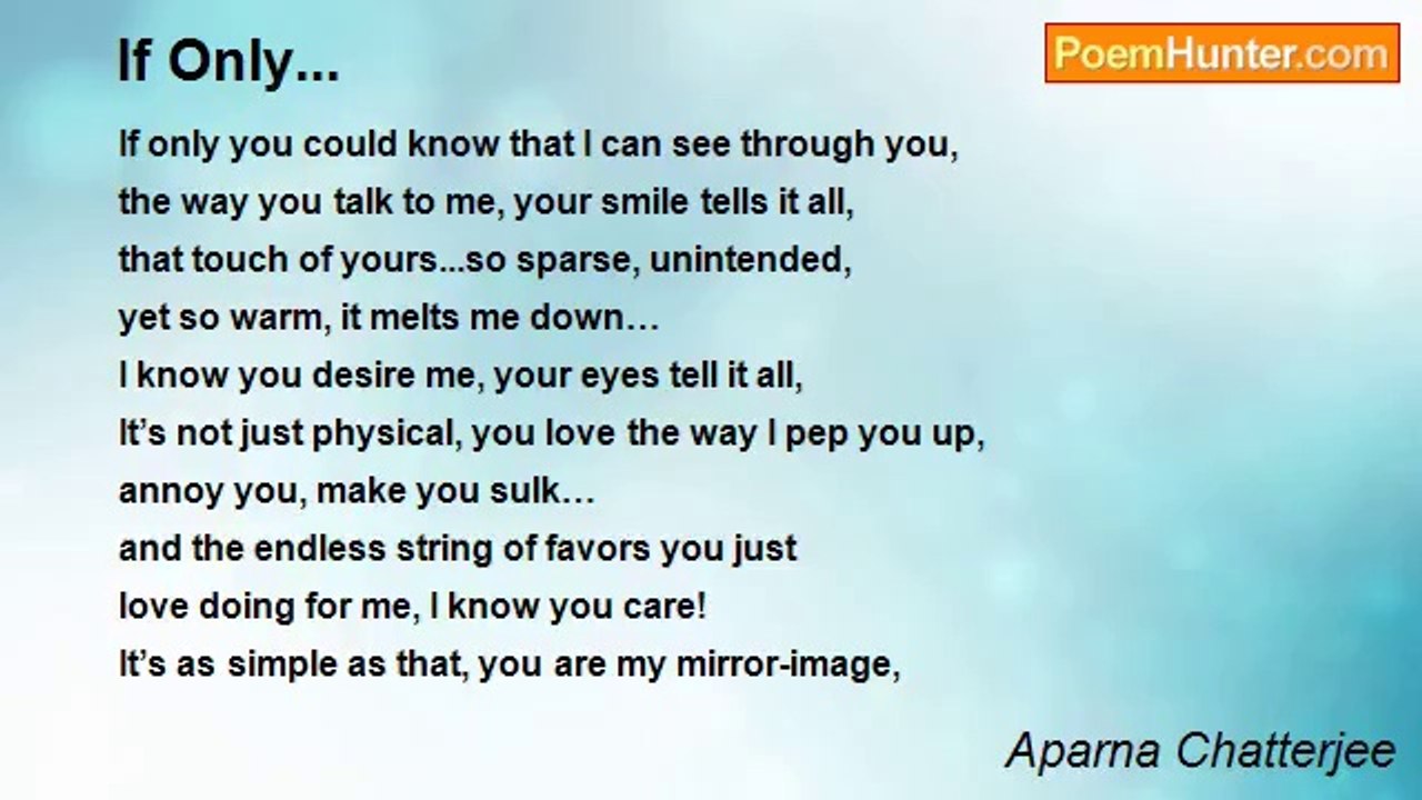 Aparna Chatterjee - If Only...