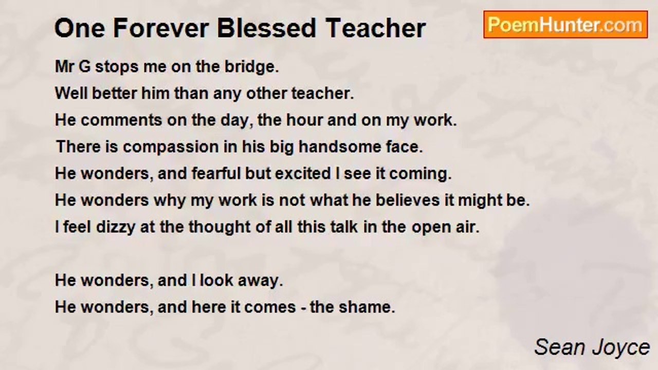 Sean Joyce - One Forever Blessed Teacher