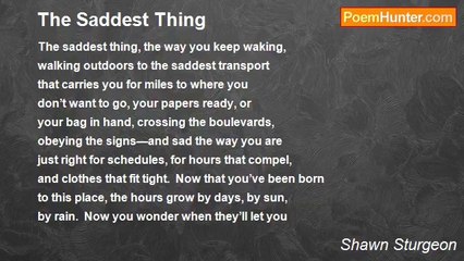 Shawn Sturgeon - The Saddest Thing