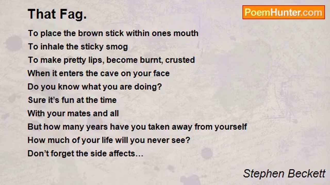Stephen Beckett - That Fag.