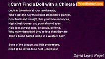 David Lewis Paget - I Can't Find a Doll with a Chinese Face!