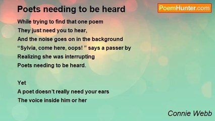 Connie Webb - Poets needing to be heard