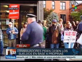 Video herunterladen: EE.UU.: trabajadores de NY piden eliminar salarios de propinas